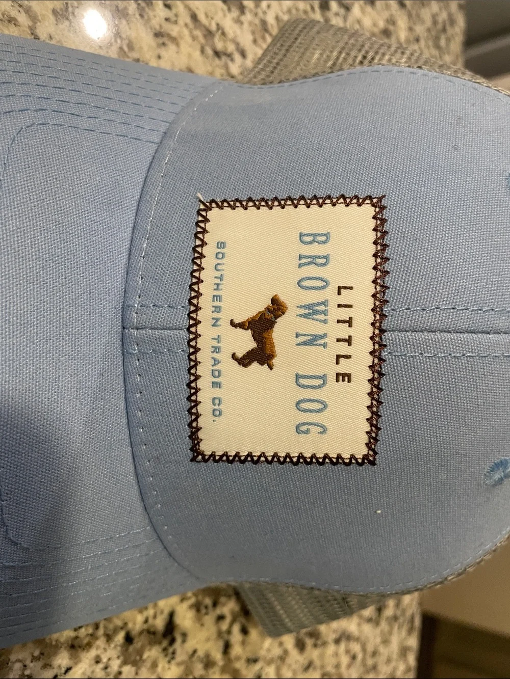 Little Brown Dog Southern Trade Co. Patch Trucker Hat - Light Blue UNISEX